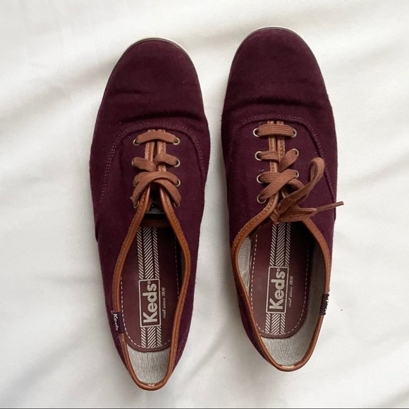 Keds Wool Wine Heathered Sneakers - Picture 3 of 9